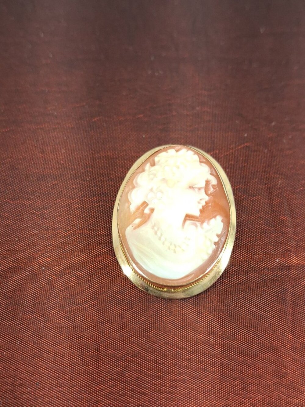 Vintage Cameo Pin/Necklace from Italy 14K Gold